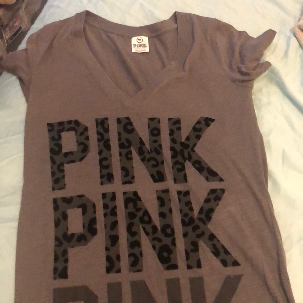 Grey and black Pink tee